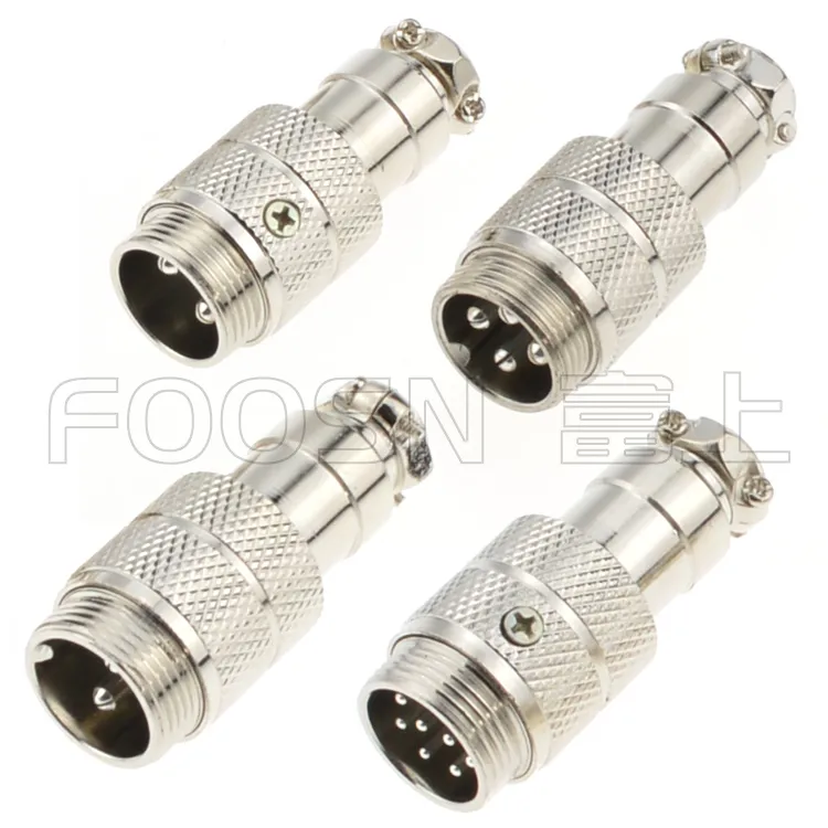 GX12系列2P/3P/4P/5P/6P/7P公头 反装对接式连接器