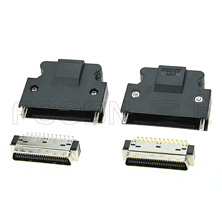 MDR-50P伺服插头, SCSI CN-50P 螺丝式焊线公头