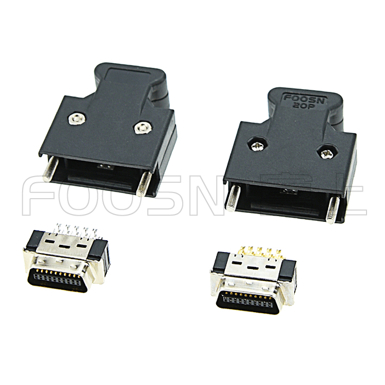 MDR-20P伺服插头, SCSI CN-20P 螺丝式焊线公头
