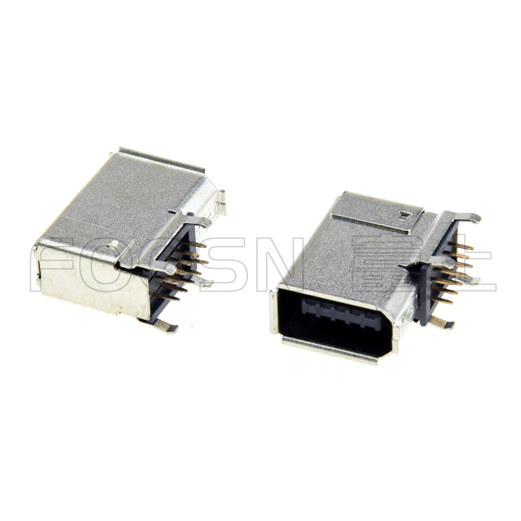 IEEE 1394 10P 90度侧插母座