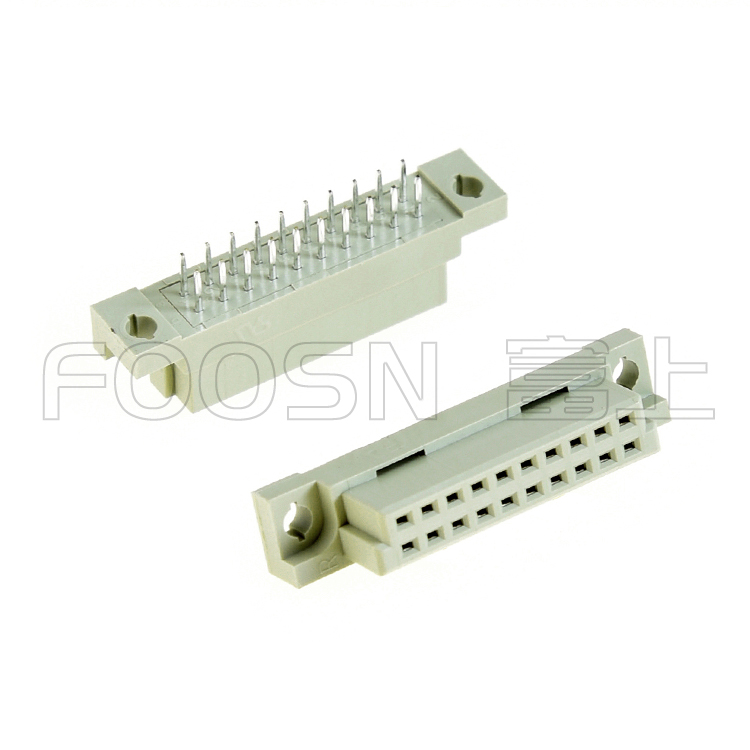 欧插 220（A+B）PH2.54 180度插板母头,DIN41612 2*10P 直母 - 9001-36201C00A 产品细节图