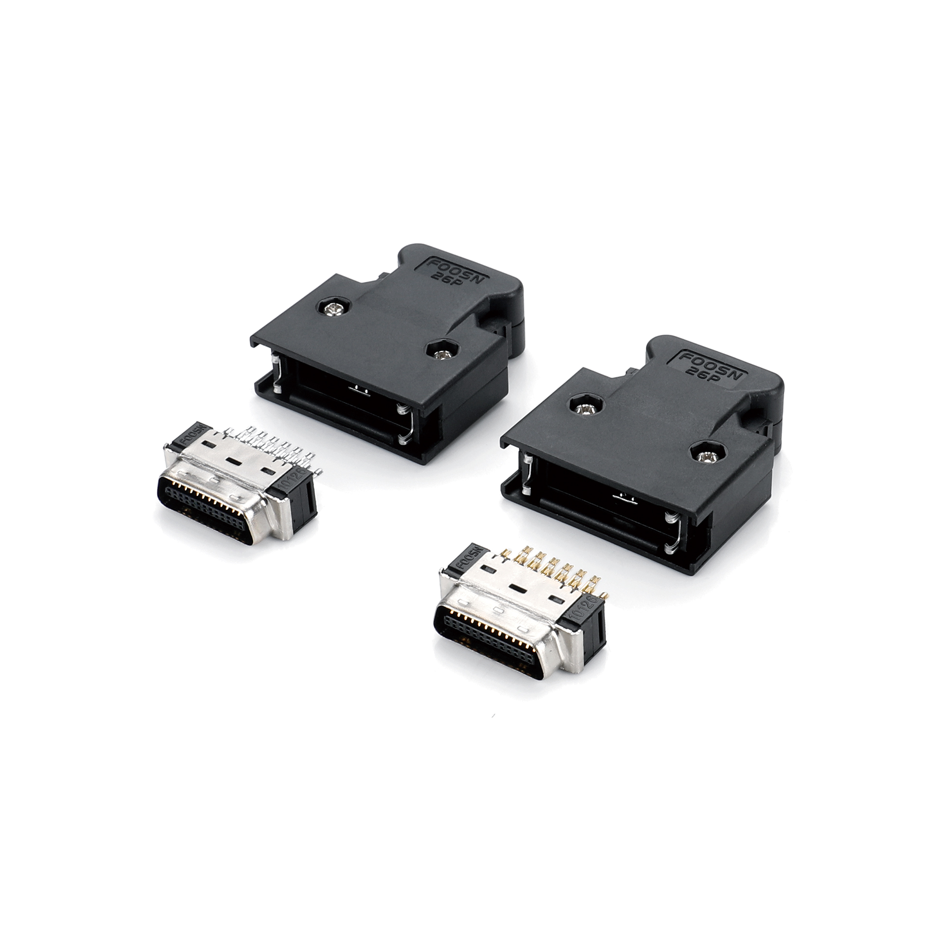 MDR-26P伺服插头, SCSI CN-26P 按键式焊线公头 - FHC26-M3M623-01 - FOOSN富上电子产品图