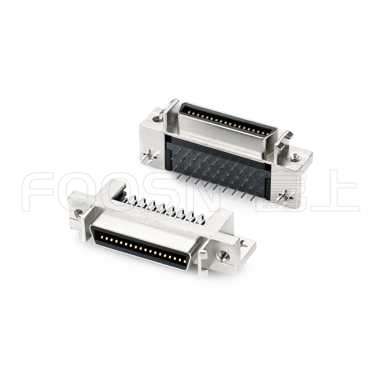 SCSI CN-36P 90度插板母座,MDR 36芯弯插母座 - FCN36-F92301-34 产品细节图