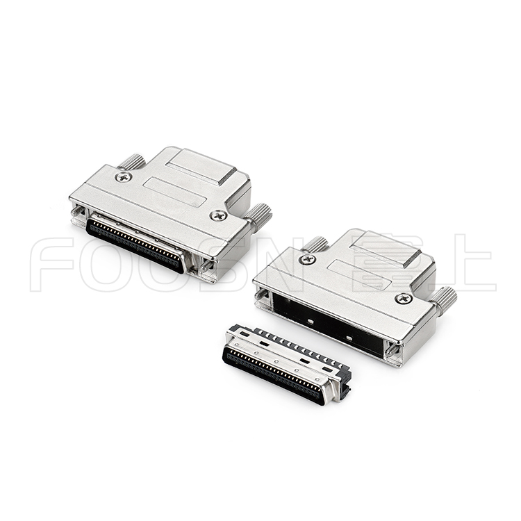 SCSI 50P/68/100P螺杆式 铁壳直出线 - 料号FKXXX-11502-XX - FOOSN富上电子产品图