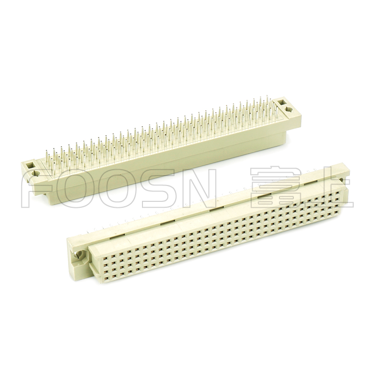 DIN41612欧式插座4排128针 4*32P PH2.54 180度直母 - FD4128-F18212-40 - FOOSN富上电子产品图