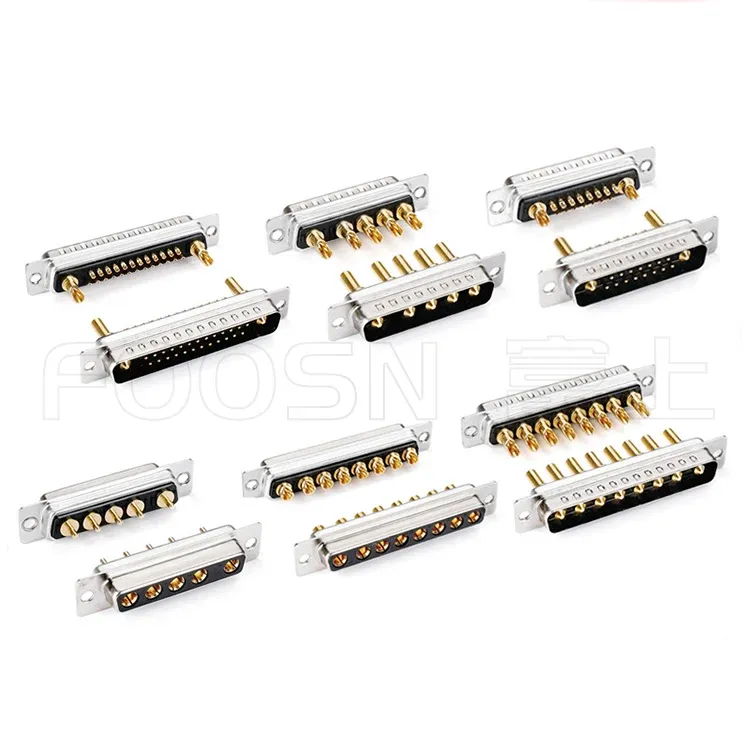 混装D-SUB大电流连接器 焊线公母头 焊接式