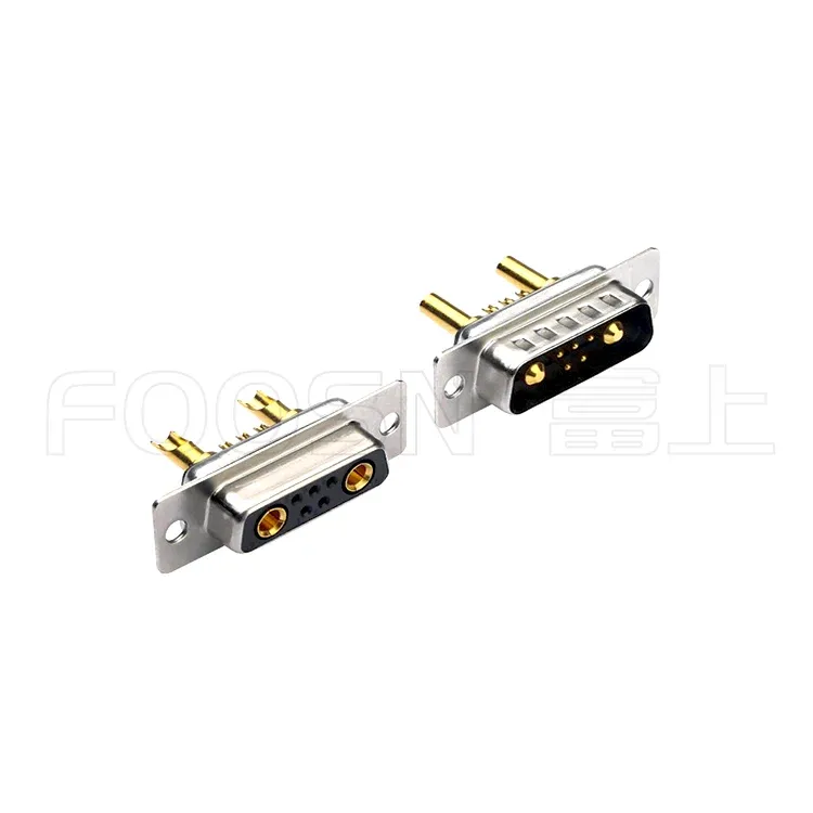 大电流D-SUB 7W2 焊线公母头 光孔